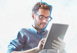 Man working at laptop